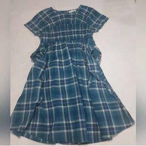 🩷 Free Assembly smocked Bodice girls dress in XXL.BLUE/Pink Plaid! It’s a Beauty